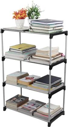 LOTSPEK 4 layer bookcase for bookself for home plastic bookshelf rack Metal Open Book Shelf