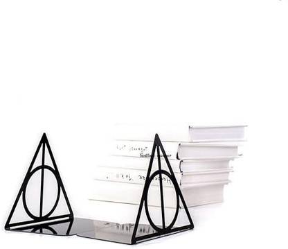 Indian Decor Metal bookends Deathly Hallows Harry Potter Inspired // Book Holders Metal Semi-Open Book Shelf