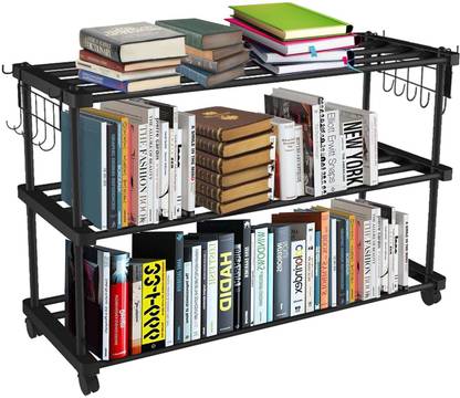 TNT The Next Trend Sturdy Premium Multipurpose Steel Shoe/Chappal/Book/Clothes Rack (3 Shelves) Metal Open Book Shelf