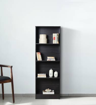 Mintwud from Pepperfry Hayao 4 Tier Book Shelf in Wenge Finish Engineered Wood Open Book Shelf