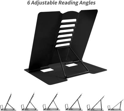 Vaisag House Metal Book Stand Holder - Adjustable, Foldable Design for Desktop Metal Open Book Shelf