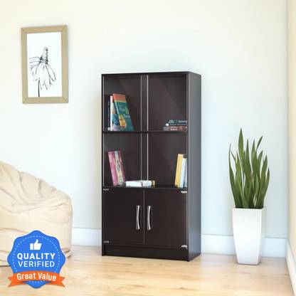 [For ICICI/SBI Debit Card] Flipkart Perfect Homes POTTER Engineered Wood Close Book Shelf  (Finish Color – Chocolate Wenge, Knock Down)