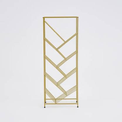 NG Decor Mid-Century Rectangular Bookshelf Metal Gold Bookcase with Shelves Metal Open Book Shelf