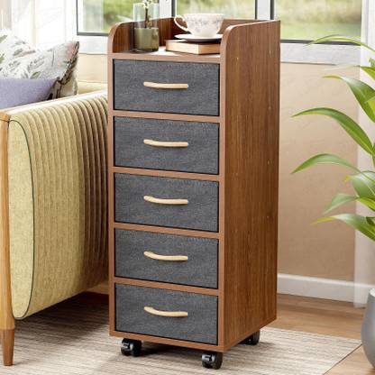 lukzer Multipurpose Rack MR-027 Oak Brown Engineered Wood Close Book Shelf