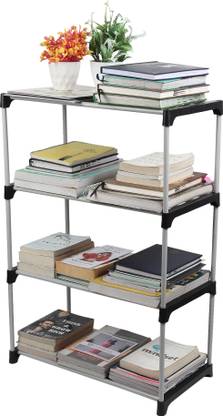 LOTSPEK 4 Layer Bookshelf Bookcases for Office Storage Organizer Cabinet Shelves Metal Open Book Shelf