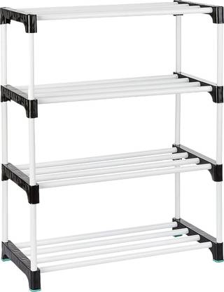 LOTSPEK 4 Layer Bookshelf Rack Children Bookcases File Rack for Office Plastic Open Book Shelf