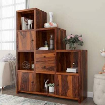 Custom Decor Solid Wood Semi-Open Book Shelf