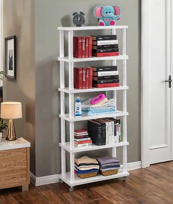 Danzera Plastic 6 Shelf Book Organizer Plastic Open Book Shelf