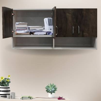 SPECIALITY PANELS 4 Doors Modular Wall Cabinet with Organizer Shelf & Termites Resistance Engineered Wood Semi-Open Book Shelf