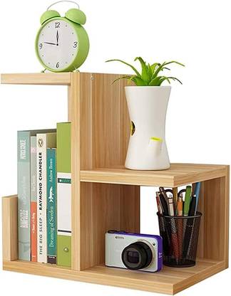 UniAart Uniaart Simple Small Bookshelf Office Desk Shelf Engineered Wood Open Book Shelf