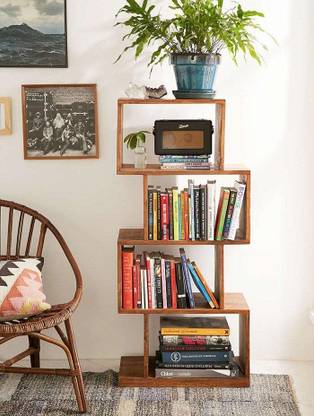 TOUCHWOOD Bookshelf for Home Library | Book Shelves| Display Unit Book Stand Solid Wood Open Book Shelf
