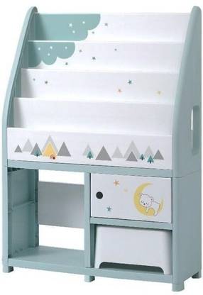 GOLKIPAR Baby Toy Book Storage Rack Plastic Open Book Shelf