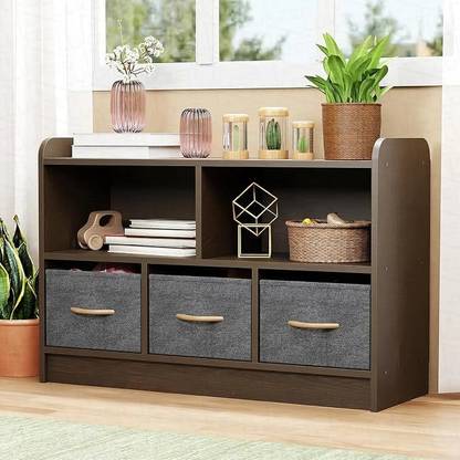 lukzer Multipurpose Rack MR-025 Wenge Engineered Wood Close Book Shelf