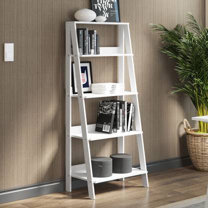 Madesa Ladder Shelf Engineered Wood Open Book Shelf