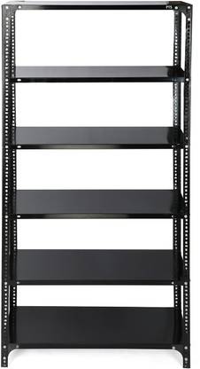 Progressive Enterprises Slotted Angle CRC Sheet 5 Shelves Multipurpose Storage Metal Open Book Shelf