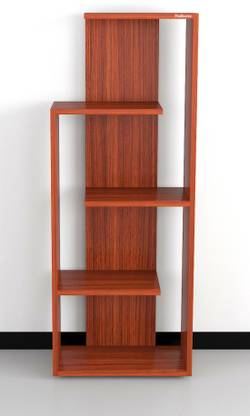 Madhuran Madhuran Nishita Decorative Free Standing Rack Wooden With 5 Shelf Bookcase Space Saving Books Holder Stand Colour Classic Walnut Engineered Wood Open Book Shelf