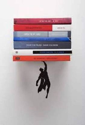 Indian Decor 4022 Superman Wall Book Shelf/Superhero Designer Wall Shelf Metal Semi-Open Book Shelf
