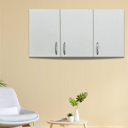 SPECIALITY PANELS 3 Doors Modular Wall Cabinet with Organizer Shelf with Termites Resistance Engineered Wood Hanging Filing Cabinet