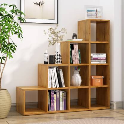 Hexa Red Wooden Book Shelf for Home, Living Room, Office, Multipurpose Rack, Engineered Wood Open Book Shelf