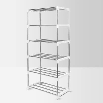 LivingBasics 6 Layer Multipurpose Storage Steel Rack for Home, Office, Kitchen / Metal Open Book Shelf