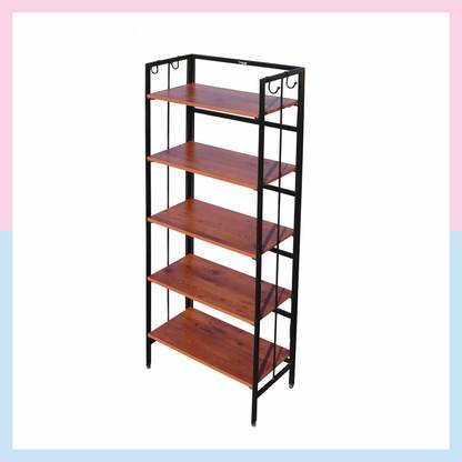 Familia 5 Layer Multipurpose Rack|Storage Organizer|Cabinet Shelves for Home|Office Engineered Wood Open Book Shelf