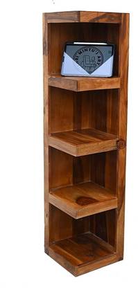 SHRI MINTU'S Sheesham Wood Corner Standing Shelves| Decorative 4 Tier Ladder Shelf for Home Solid Wood Open Book Shelf