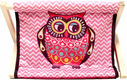 the rosette imprint Bookshelf with Foldable Wooden Framework and Nylon Fabric - Pink Owl Fabric Open Book Shelf
