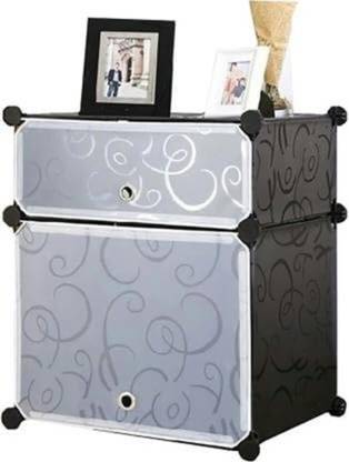 MS MODSTYLE Modular Plastic Bookshelf with 2 Compartments for Home and Office Use Plastic Close Book Shelf