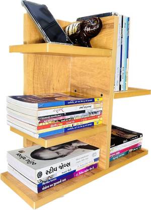 NE Furniture Adjustable Wood Desktop Storage Organizer Display Shelf Rack Engineered Wood Open Book Shelf