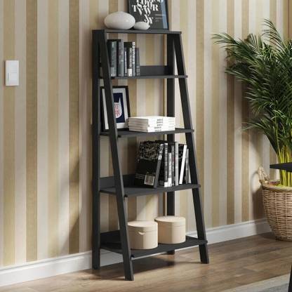 Madesa Ladder Shelf Engineered Wood Open Book Shelf