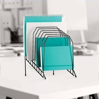 Indian Decor 28249 Multi Step File Organizer | Desk File Organizer Metal Semi-Open Book Shelf