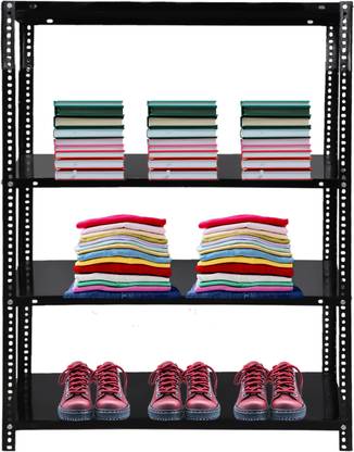 Progressive 4 Tier Storage Book, Shoes, Books Shelve Rack Metal Open Book Shelf