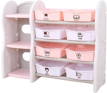 The Tickle Toe The Tickle Toe Book Shelf Racks Bookshelf Kids Toys Mini Multi-Function Plastic Box, Baby Toy Organizer Storage Bins 115x36x91 cm Pink Plastic Open Book Shelf