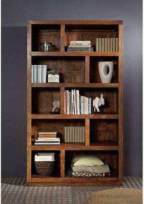 Krishna Wood Decor Sheesham Solid Wood Book Shelf Wooden | Bookshelf For Home Library | Solid Wood Semi-Open Book Shelf