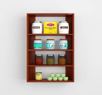 Captiver Daniel Engineered Wood Wall Hanging Multi Storage Kitchen Rack Shelves Organizer Engineered Wood Kitchen Cabinet