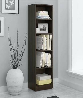 Burlyworth Stiana Multipurpose Book Cabinet, Corner Display Rack, Engineered Wood Semi-Open Book Shelf