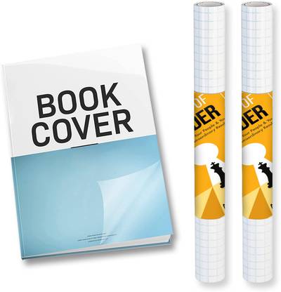 ZURU BUNCH Self-Adhesive Transparent Book Cover, Multi Size Design with Lines to guide Book Cover