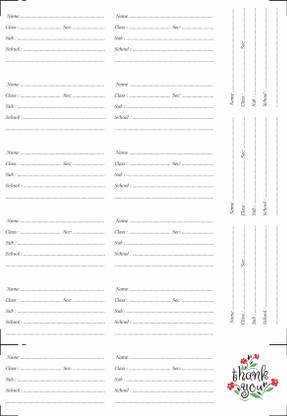 selfadhesive SRISH STUDENT NAME STICKER (150 PCS) PACK of 10 SHEET Book Cover