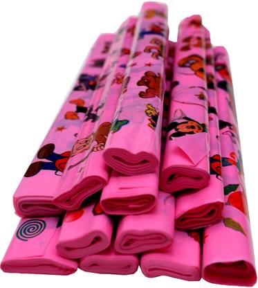 Jaipur Plastic House Cartoon Print Pink PP BOOK COVER ROLL 13 INCHX 3MTR. (12 PCS.SET) Book Cover