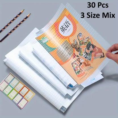 Nutshell [30 Pcs- 3 Different Sizes -10 Each] Book Biding Transparent Cover Book Cover