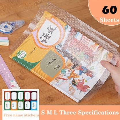 ZURU BUNCH 60Pcs Dust-proof Self-adhesive Book Cover Thickened Transparent Anti-Scratch Book Cover