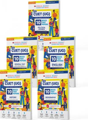 Oswaal NTA CUET (UG) Mock Test Sample Question Papers English, Geography, History, Political Science & General Test (Set of 5 Books)(Entrance Exam Preparation Book 2023)