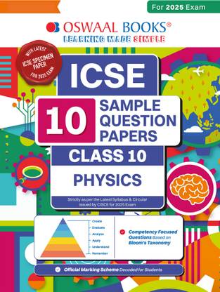 Oswaal Icse | 10 Sample Question Papers | Class 10 | Physics (for 2025 Exam)