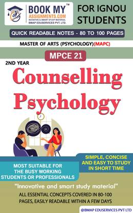 IGNOU MPCE 21 Counselling Psychology Quick Readable Notes | Important Topic-wise Conceptual Notes | Master of Arts (Psychology)(MAPC)