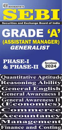SEBI Grade A Assistant Manager (Generalist) Phase I & II Recruitment 2024 (Set of 9 Books) || Securities and Exchange Board of India)