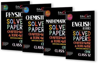 Educart CBSE Class 12 Chapter-Wise Solved Papers 2025-26 – Physics, Chemistry Mathematics and English Based on new Syllabus 2026