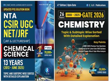 GATE Chemistry PYQ Book  - Previous Year Solved Papers (2013 – June 2025) with Detailed Explanations | Best Seller CSIR NET Chemical Science PYQ Solved Papers Book for CSIR NET Chemical Science, UGC NET, SET, BARC OCES, UPSC, TIFR & Other Chemistry Exams in India | IFAS Publications