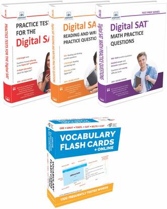 Digital SAT FULL PREP - 5 Practice Tests + 300 Reading and Writing Practice Questions + 300 SAT Math Practice Questions + VOCABULARY Flash Cards - Test Prep Series