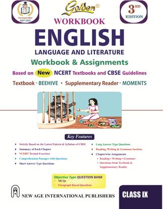 Golden English Workbook and Assignment: Language and Literature Based on NEW NCERT Textbook Beehive and Moments for Class - 9 (For 2024 Final Exams)