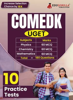 COMEDK Book  - 2024 : Undergraduate Entrance Test (UGET) Mathematics, Chemistry, Physics - 10 Practice Tests (1800 Solved Questions) with Free Access to Online Tests